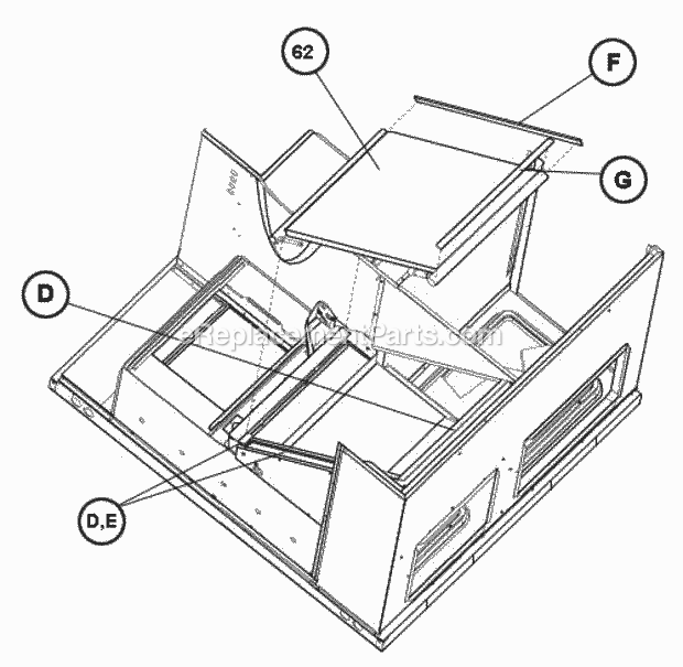 Ruud RACA13042ACT000AA Package Air Conditioners Evaporator Coil Gaskets Diagram