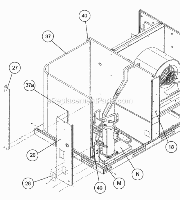 Ruud RACDZR120ACC000CAAA0 Package Air Conditioners - Commercial Corner Panels Diagram