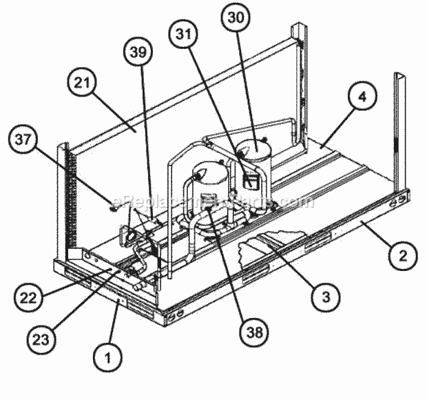 Ruud RAWL-150CAZ Condensing Units - Commercial Compressor Assembly 120-240 Diagram