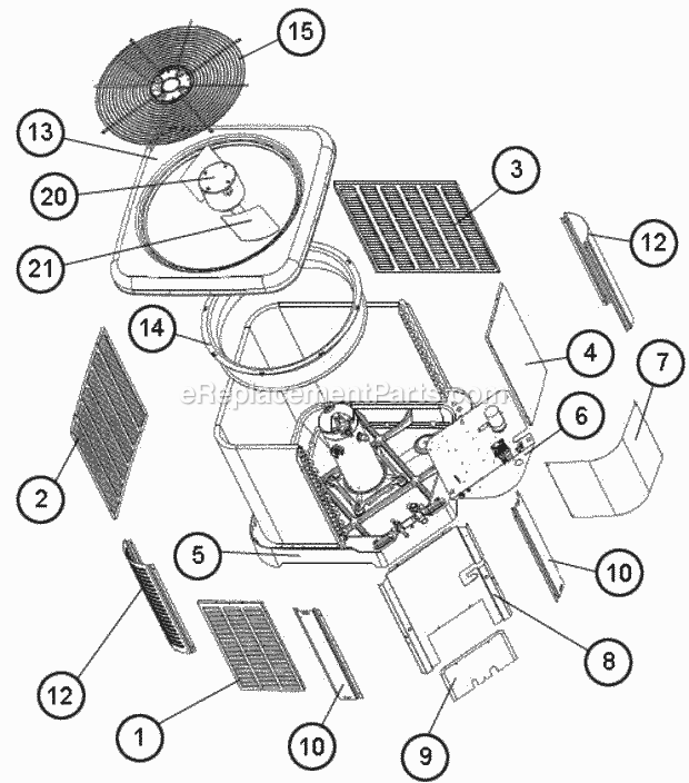 Ruud RAWL-180YAZ Condensing Units - Commercial Exploded View 079-091 Diagram