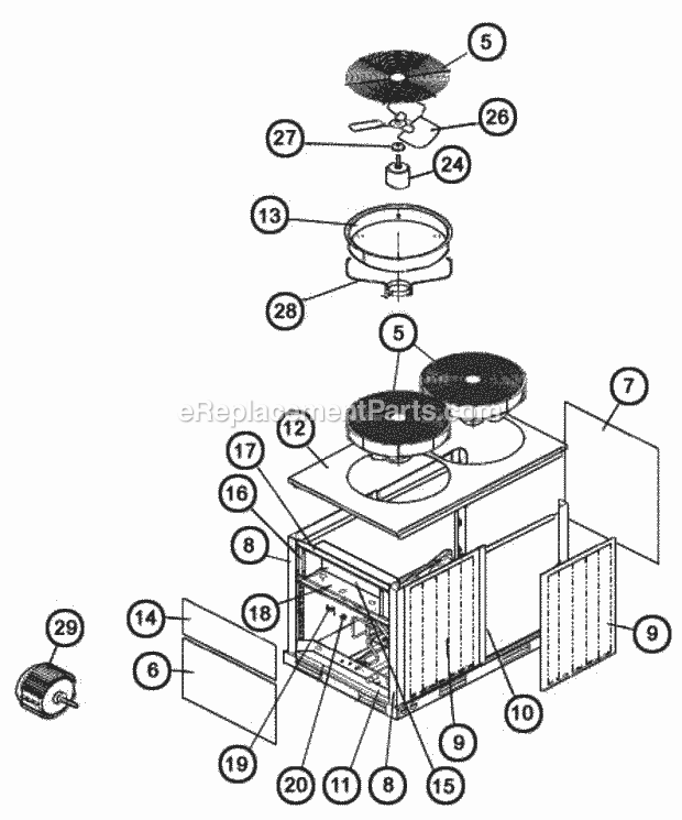 Ruud RAWL-240DAZ Condensing Units - Commercial Exploded View 120-150 Diagram