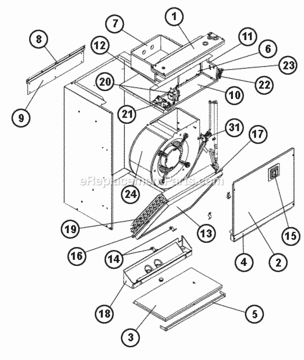 Ruud RF1P3024SPANJAB03 Air Handlers Page B Diagram