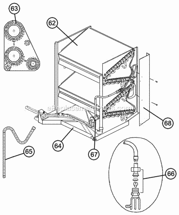 Ruud RGEA16048ACV082AAAUA Package Gas-Electric Evaporator Coil Assembly Diagram