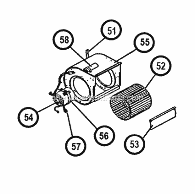 Ruud RJKA-A048CM015CKB Package Heat Pumps - Commercial Blower Parts - Direct Drive Diagram