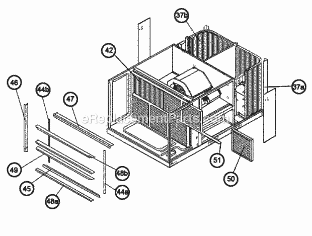 Ruud RJMB-A078CL015AGA Package Heat Pumps - Commercial Filter Rack Assembly Diagram