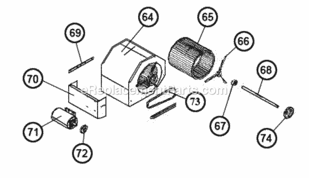 Ruud RJMB-A090CL000 Package Heat Pumps - Commercial Blower Assembly Diagram
