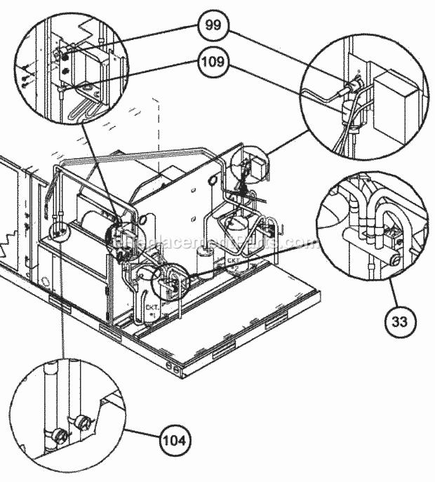 Ruud RJMB-A090YL000 Package Heat Pumps - Commercial Compressor Assembly Diagram