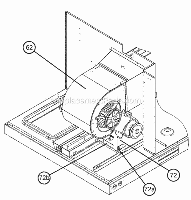 Ruud RKKL-B120YM22EAJA Package Gas-Electric - Commercial Blower Motor Mount Assembly - Belt Drive 072 Diagram