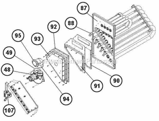 Ruud RKKN-B072DL13EAPG Package Gas-Electric - Commercial Heat Exchanger Assembly Diagram