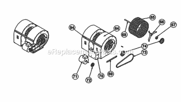 Ruud RKMB-A102DM22EAJB Package Gas-Electric - Commercial Blower Assembly 180 240 Diagram