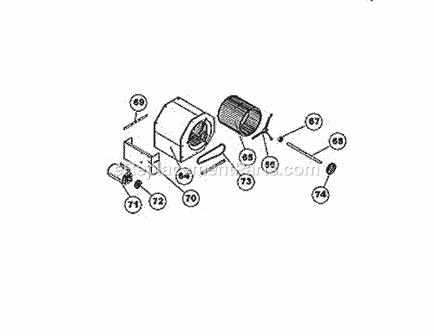 Ruud RKMB-A102DM22EAJB Package Gas-Electric - Commercial Blower Assembly 090-150 Diagram