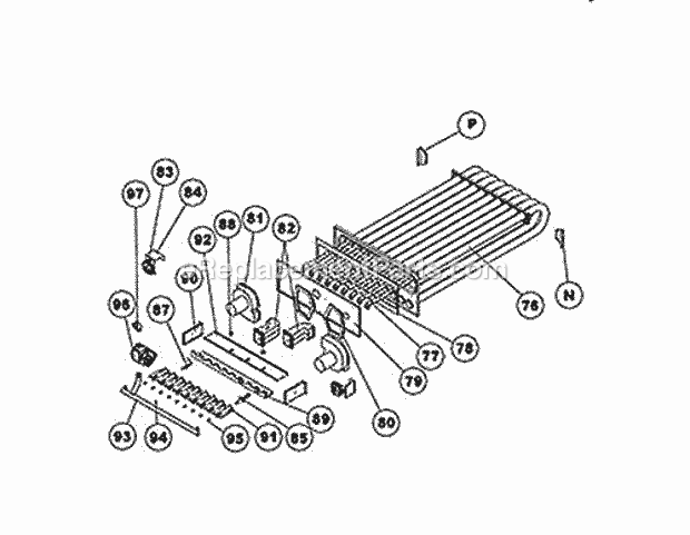 Ruud RKMB-A120DM15EEAB Package Gas-Electric - Commercial Heat Exchanger Assembly 090-150 Diagram