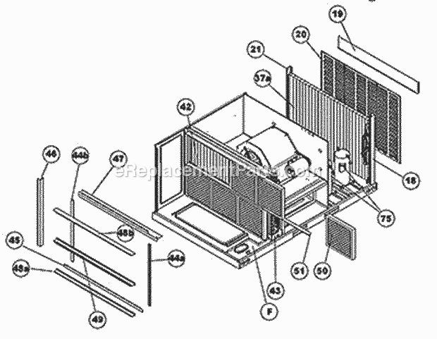 Ruud RKMB-A240DL30EBNB Package Gas-Electric - Commercial Filter Rack Assembly 090-150 Diagram