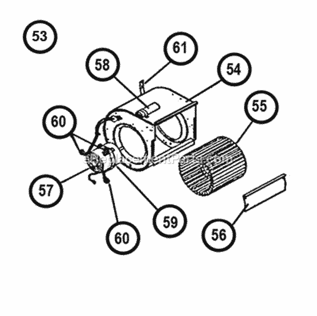 Ruud RKPN-A060DK10EAHF Package Gas-Electric - Commercial Blower Assembly - Direct Drive Diagram