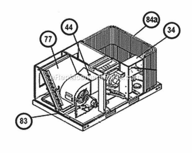 Ruud RKPN-A060DK10EAHF Package Gas-Electric - Commercial Coil Group Cut-Away View Diagram