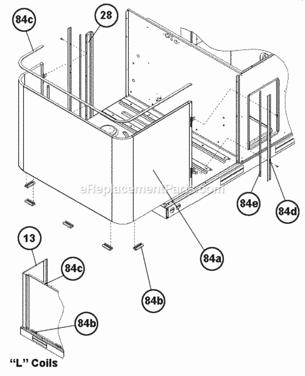 Ruud RKPN-A060DK10E Package Gas-Electric - Commercial Condenser Coil Pads Diagram
