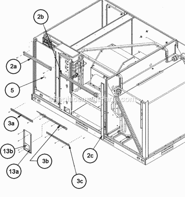 Ruud RLHL-C120CL000ADA Package Air Conditioners - Commercial Front Panel Brackets 120 Diagram