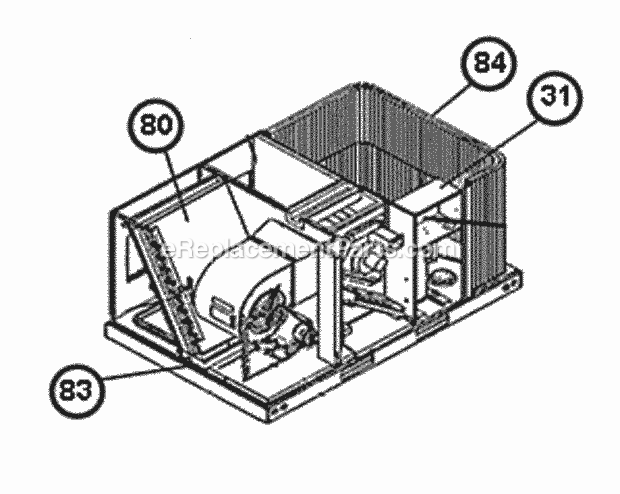 Ruud RLKL-B090YL015AAF Package Air Conditioners - Commercial Coil Group Cut-Away View 072 Diagram