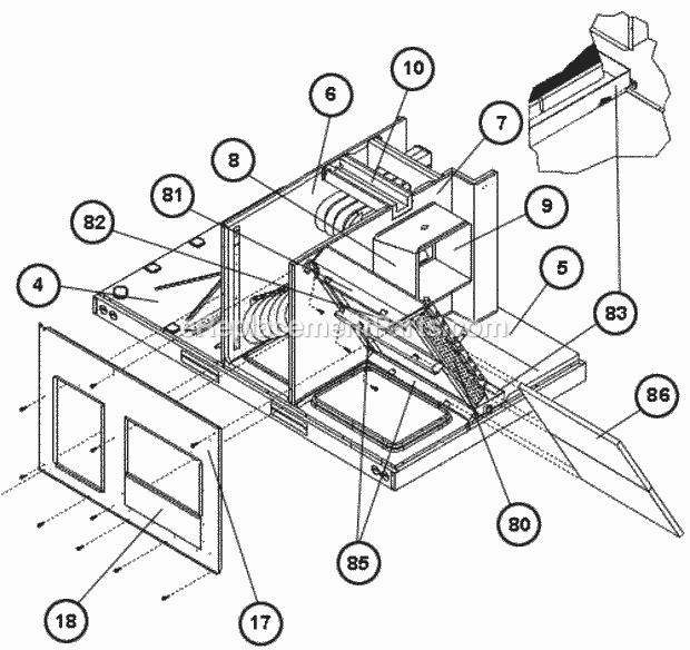 Ruud RLKN-B072CM024 Package Air Conditioners - Commercial Evaporator Coil Filter Diagram