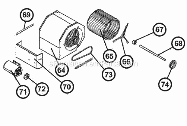 Ruud RLNL-B085DL000 Package Air Conditioners - Commercial Blower Assembly 072-151 Diagram