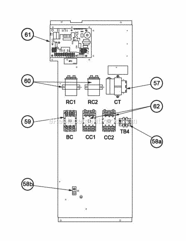 Ruud RLNL-B090YN000 Package Air Conditioners - Commercial Control Box 072-151 Diagram