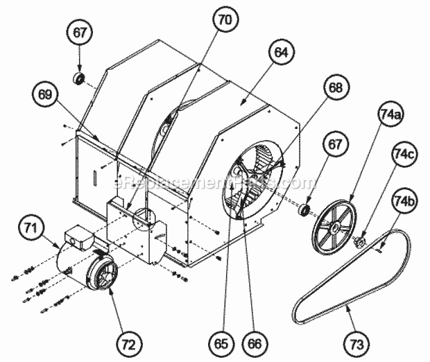 Ruud RLNL-B180CL020 Package Air Conditioners - Commercial Blower Assembly 180-300 Diagram