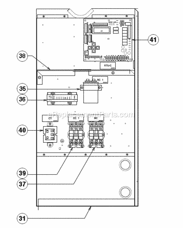 Ruud RLNL-C073CL000 Package Air Conditioners - Commercial Control Box 036-060 Diagram