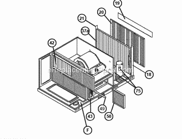 Ruud RLNL-C090DM000 Package Air Conditioners - Commercial Filter-Coil Assembly 072-151 Diagram