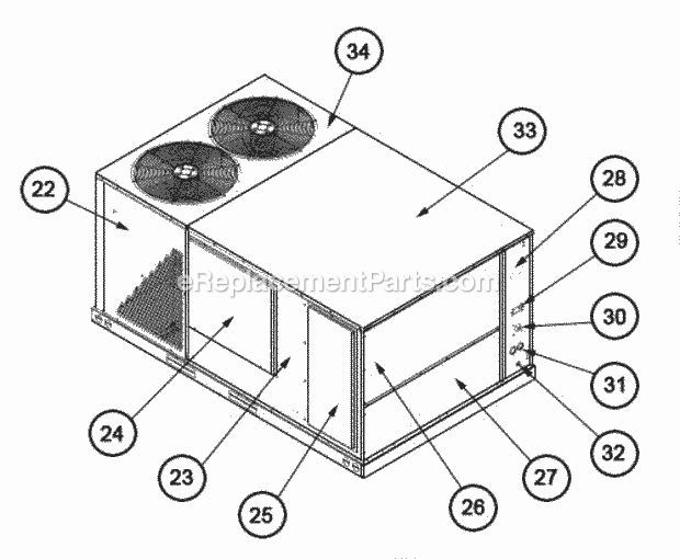 Ruud RLNL-G036CL000AAH Package Air Conditioners - Commercial Page P Diagram