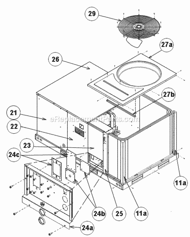 Ruud RLNN-C036DM000 Package Air Conditioners - Commercial Top Panel View 036-060 Diagram