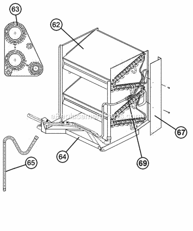 Ruud RQNA-B048JK000 Package Heat Pumps Evaporatorcoil Assembly Diagram