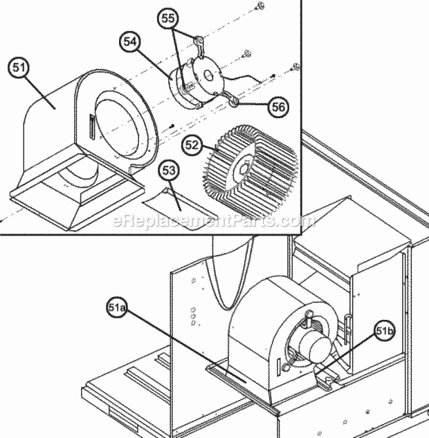 Ruud RRNA-C060JK10XAJA Package Gas-Electric Blower Assembly Diagram