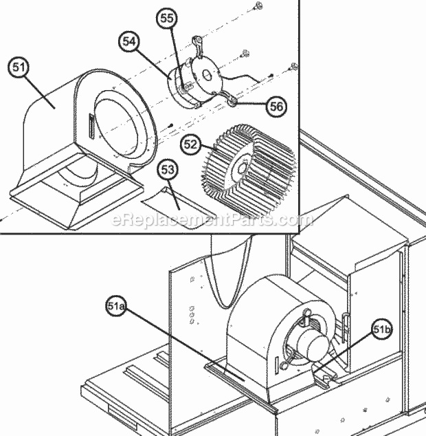 Ruud RSPL-B036JK010AUA Package Air Conditioners Blower Assembly Diagram