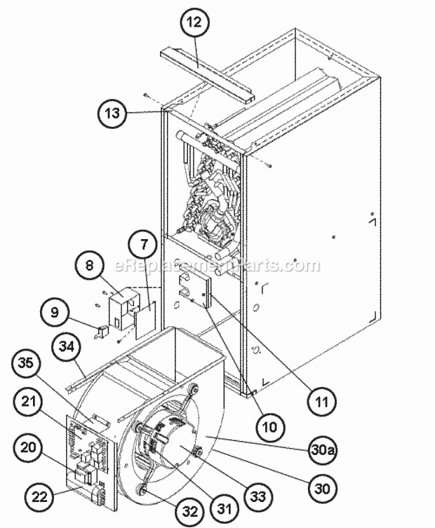 Ruud RW1T10A6024NAA415 Air Handlers Blower Assembly Diagram