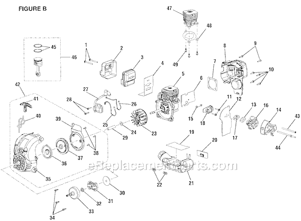 Ryobi RY30524 String Trimmer Engine Assembly Diagram