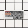 Ryobi Label Data part number: 940078056