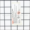 Ryobi Data Plate (BTS20R) part number: 9131015333102