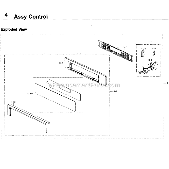 Samsung NV51K6650SG (AA-00) Built-In Oven Control Assembly Diagram