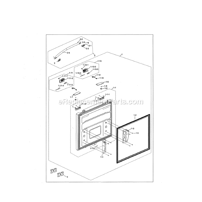 Samsung RF20HFENBSG (US-00) Refrigerator Freezer Door Diagram