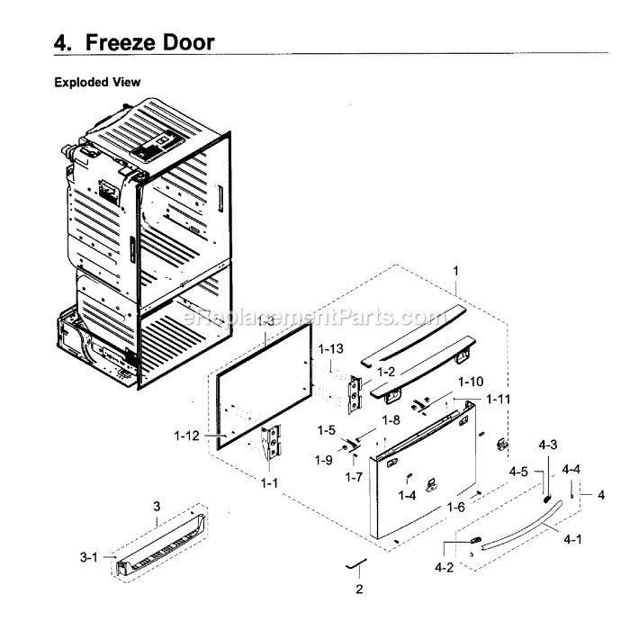 Samsung RF23HCEDBSR (AA-09) Refrigerator Freezer Door Diagram