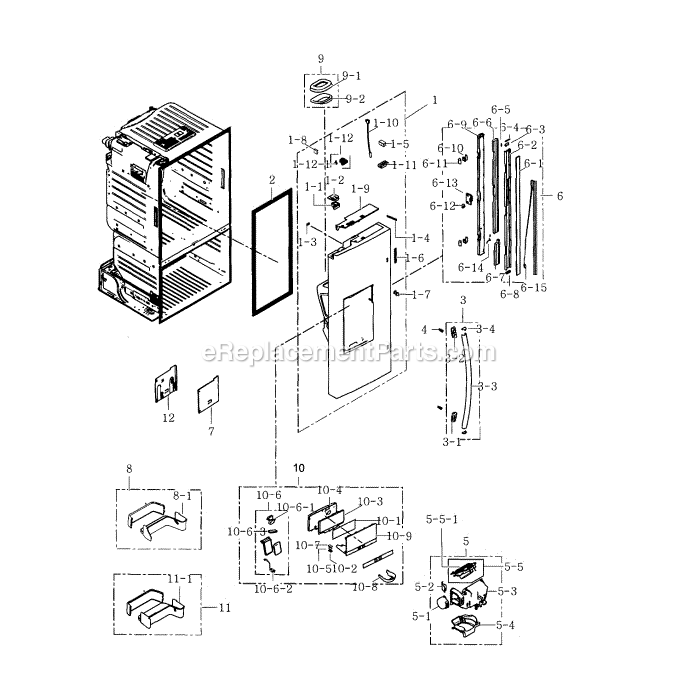 Samsung RF23HTEDBSR (AA-03) Refrigerator Fridge Door L Diagram