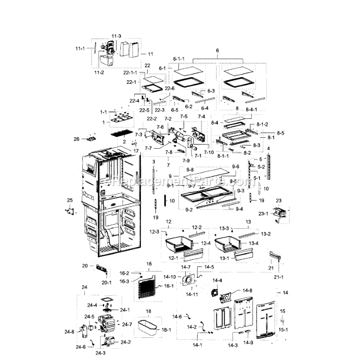 Samsung RF23J9011SR (AA-04) Refrigerator Fridge Diagram