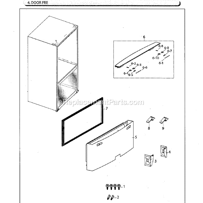 Samsung RF261BEAESG (AA-02) Refrigerator Freezer Door Diagram
