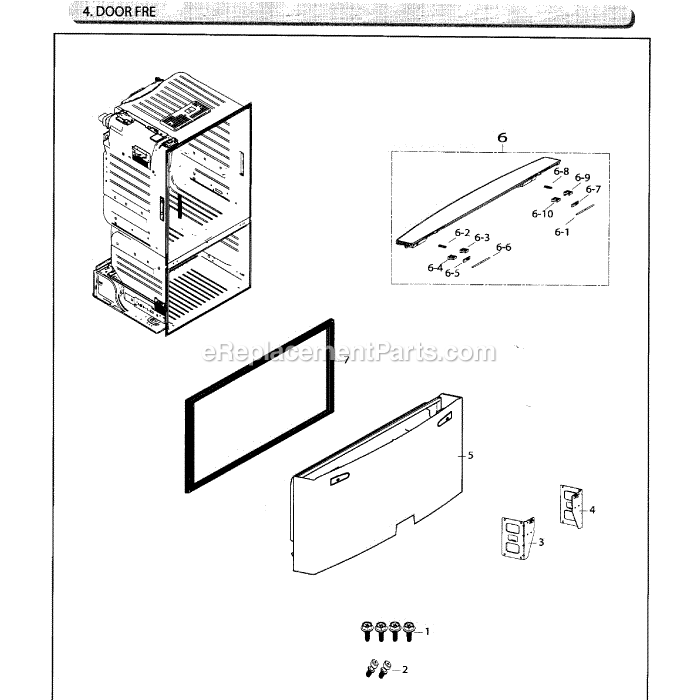 Samsung RF26HFENDSR (AA-03) Refrigerator Freezer Door Diagram