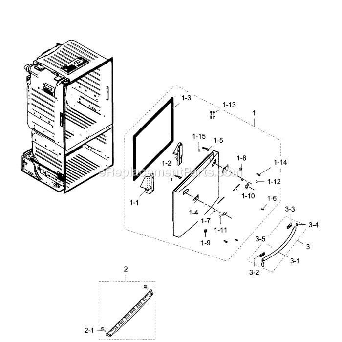 Samsung RF28HDEDPBC (AA-02) Refrigerator Freezer Door Diagram