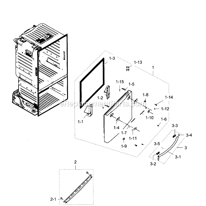Samsung RF28HDEDPBC (AA-03) Refrigerator Freezer Door Diagram