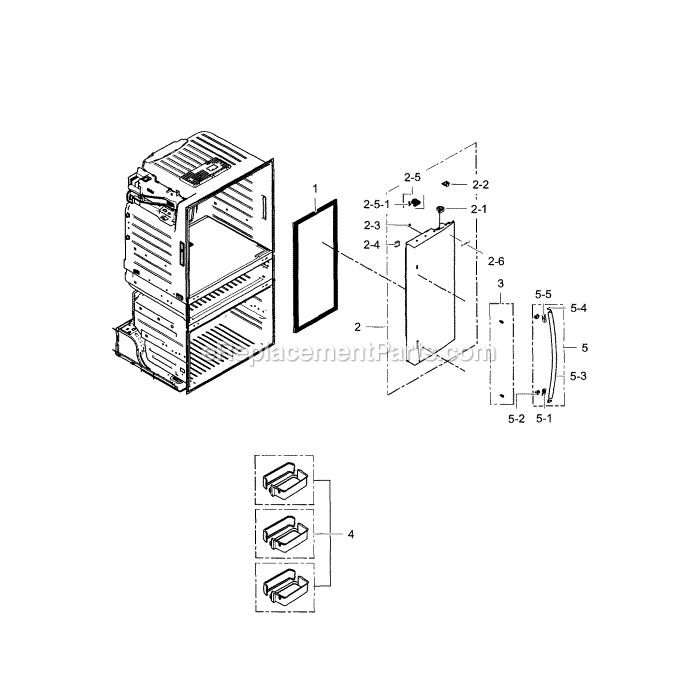 Samsung RF28HMEDBSR (AA-01) Refrigerator Door R-Refrigerator Diagram