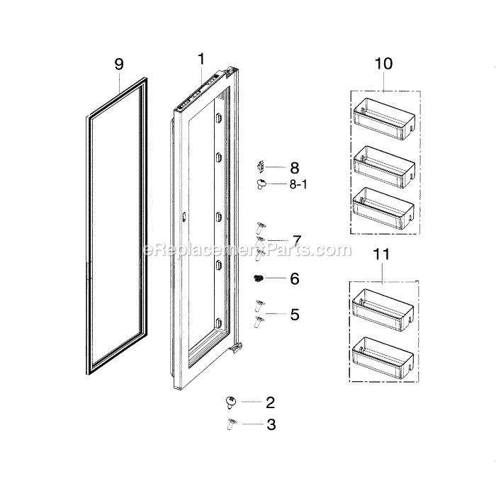 Samsung RH25H5611SR (AA-00) Refrigerator Door-Inner-Fridge Diagram