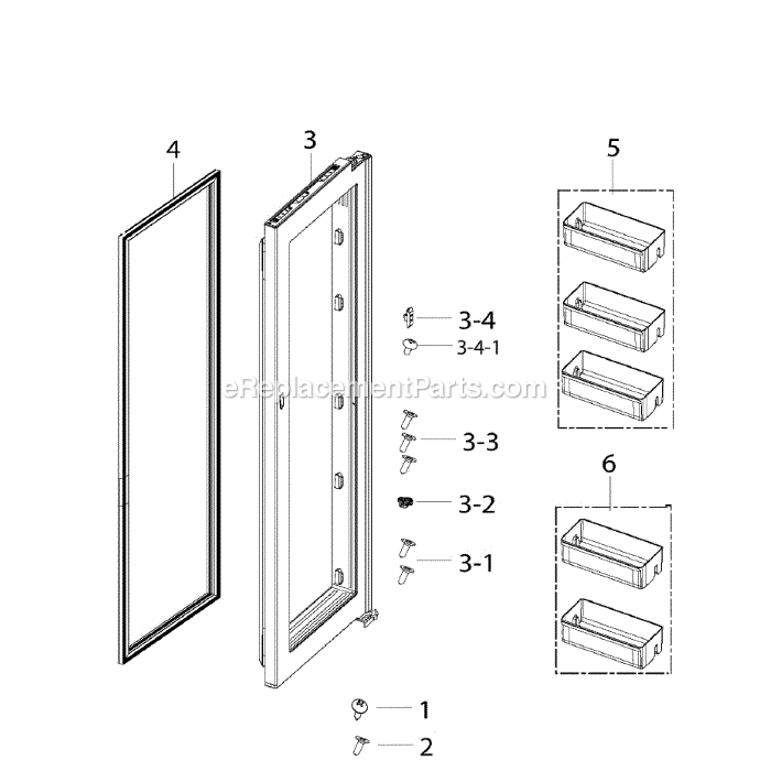 Samsung RH25H5611WW (AA-00) Refrigerator Door Fridge In Diagram