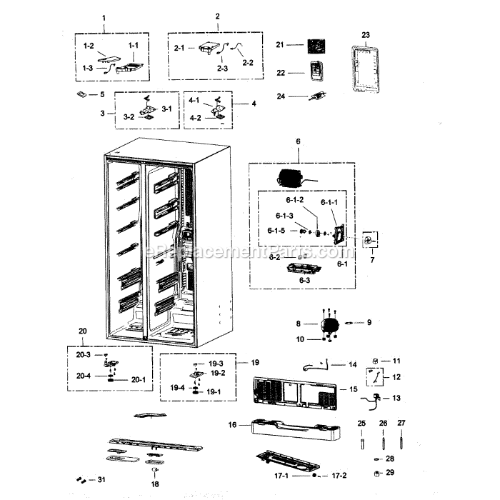 Samsung RSG307AABP (XAA-01) Refrigerator Cabinet 2 Diagram